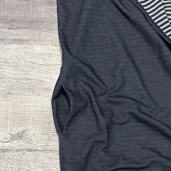 Jones Wear Open Front Cardigan Vest Womens 3X Navy Blue Draped Tunic Pockets - Picture 2 of 6